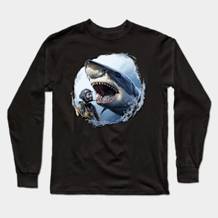 Shark and Diver Long Sleeve T-Shirt